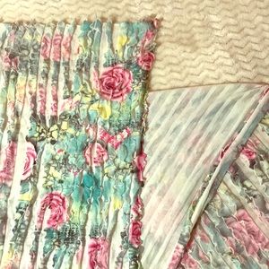 A fluffy floral scarf